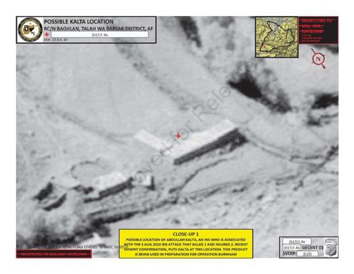 Operation Burnham Afghanistan 25 July 2010 Released image and documentation FOIA by Nicky Hager. Possible Kalta location. Picture / Supplied.