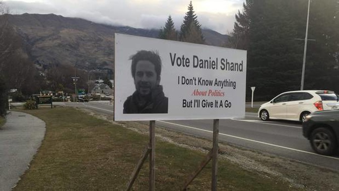 Daniel Shand is asking for people's votes, saying he'd "probably make a pretty good MP". Photo / Twitter, Jamie Wood