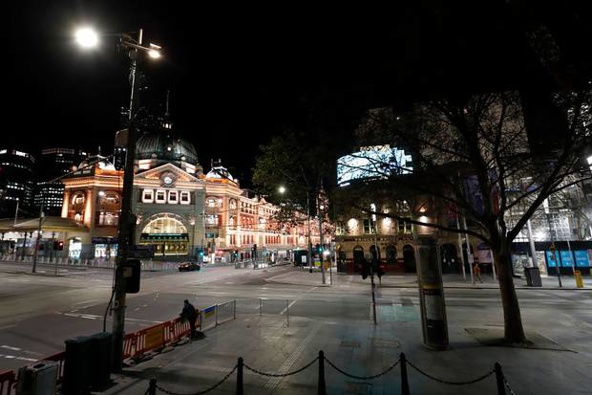A general view of Melbourne as an 8pm to 5am curfew has been introduced in the area. Photo / Getty Images
