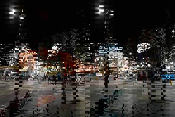 A general view of Melbourne as an 8pm to 5am curfew has been introduced in the area. Photo / Getty Images