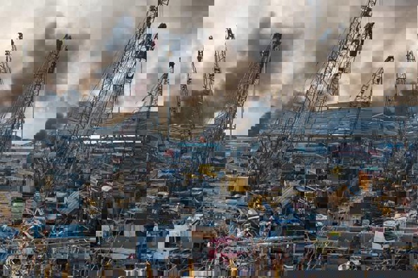 Smoke rises in the aftermath of a massive explosion in Beirut, Lebanon. (Photo / AP)