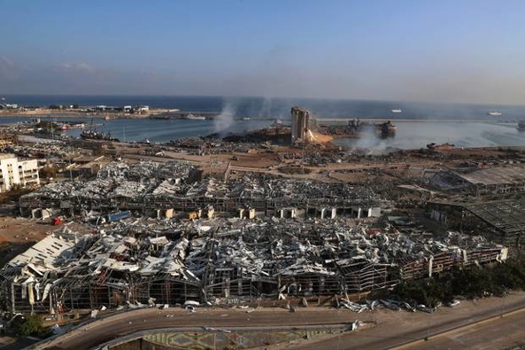 Smoke rises from the scene of an explosion that hit the seaport of Beirut, Lebanon. Photo / AP