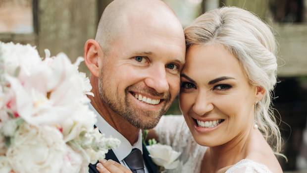 Juan and Amy Burrows on their wedding day in last November. Photo / Supplied