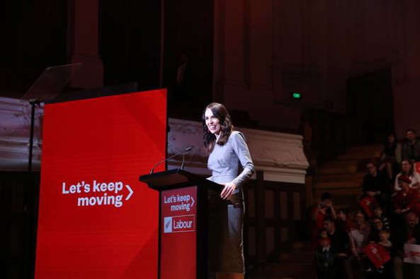 Prime Minister Jacinda Ardern unveiled a $300m jobs package at the Labour Party campaign launch on Saturday at Auckland Town Hall. Photo / Sylvie Whinray