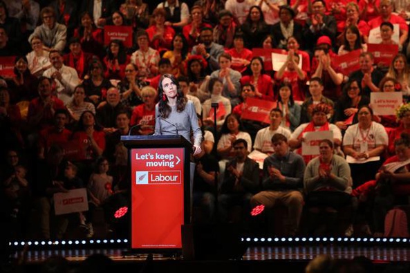 It was a full house of Labour Party faithful at the Auckland Town Hall on Saturday as Prime Minister Jacinda Ardern launched their re-election campaign. Photo / Sylvie Whinray