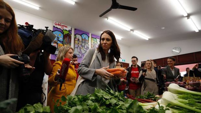 Prime Minister Jacinda Ardern at the Grey Lynn market as she begins her campaign for re-election. (Photo / Dean Purcell)