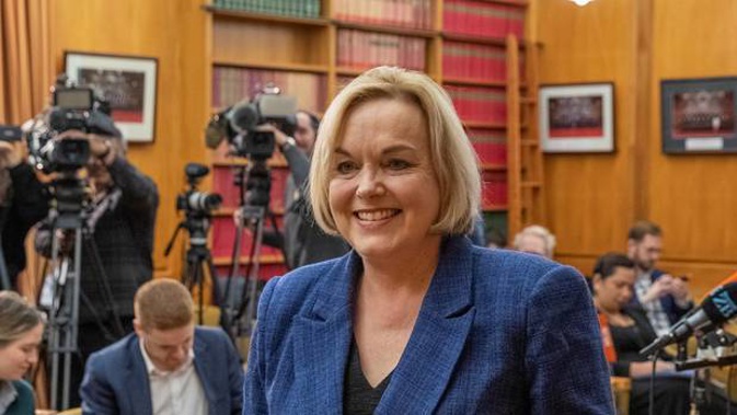 National Party leader Judith Collins: in her happy place with the banter. Photo / Mark Mitchell