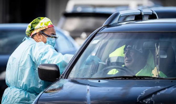 A man is tested for Covid-19. (Photo / Greg Bowker)