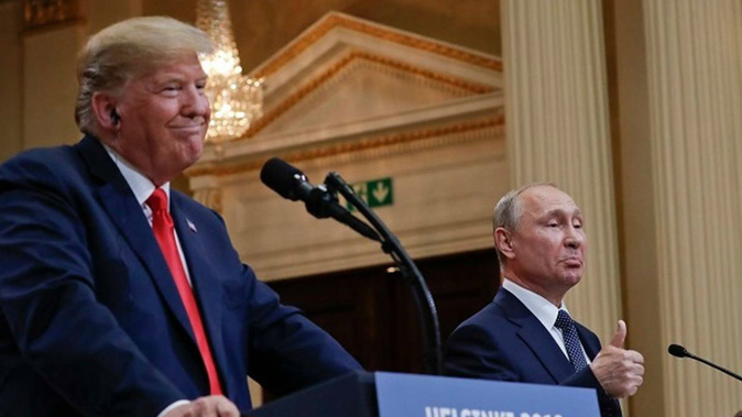 Donald Trump with Vladimir Putin. (Photo / AP)