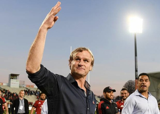 Crusaders coach Scott Robertson celebrates another Super Rugby title. Photo / Photosport