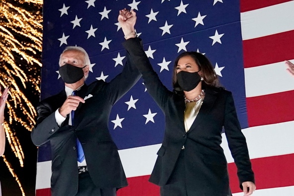Democratic presidential candidate former Vice President Joe Biden and his running mate Sen. Kamala Harris. (Photo / AP)