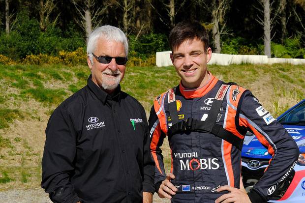 Hayden Paddon with father Chris Paddon. Photo / Geoff Ridder