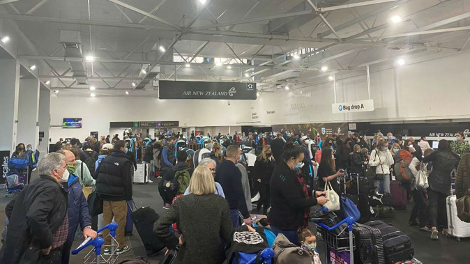 Crowds swarm to Auckland Airport domestic terminal. Photo / Supplied