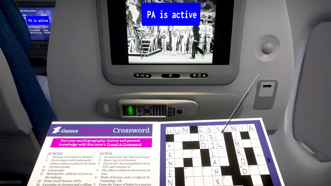 Airplane Mode, a new game, offers all the excitement of flying long-haul in economy without any of the tedium of arriving in an exotic location. (Photo / Supplied)