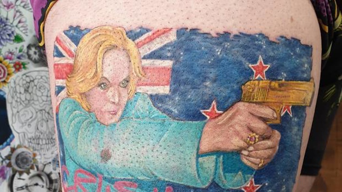 Judith Collins as you've never seen her before. Photo / Dave Mouat