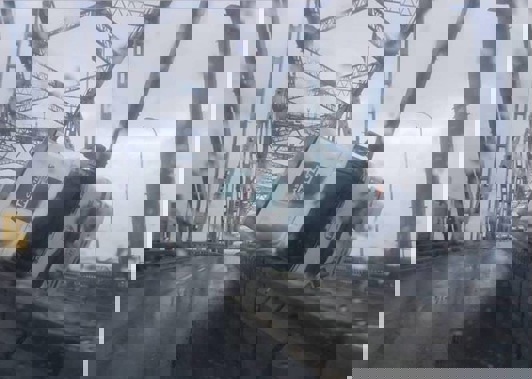 One of the toppled trucks that damaged the bridge. (Photo / Supplied)