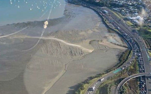 The view of the traffic backlog from a Helitranz copter. (Photo / Helitranz)