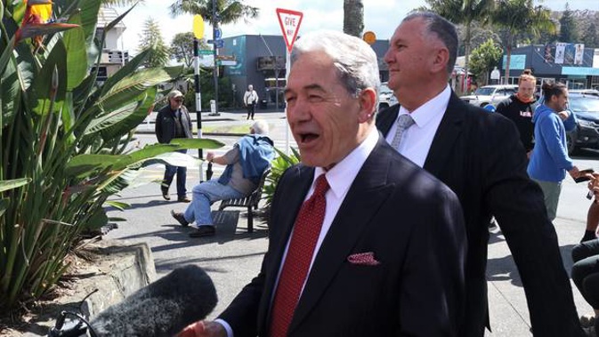 NZ First leader Winston Peters on the campaign trail. (Photo / Peter de Graaf)