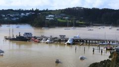 The German-flagged vessel is being held by Customs at a quarantine dock in Opua. Photo / Tania Whyte