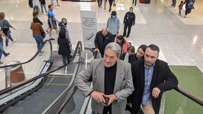 NZ First leader Winston Peters visits Albany mall on Auckland's North Shore on the campaign trail. (Photo / Amelia Wade)