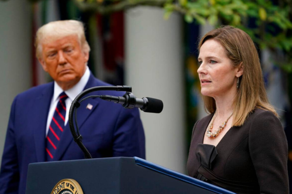 Judge Amy Coney Barrett speaks after President Donald Trump announced Barrett as his nominee to the Supreme Court. (Photo / AP)