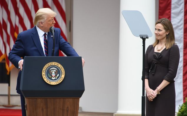 President Donald Trump and Amy Coney Barrett. (Photo / Getty)