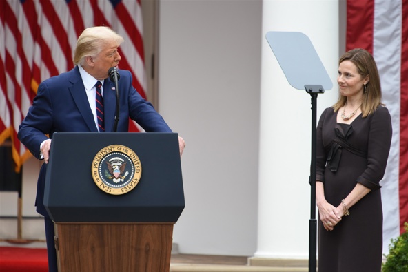 President Donald Trump and Amy Coney Barrett. (Photo / Getty)