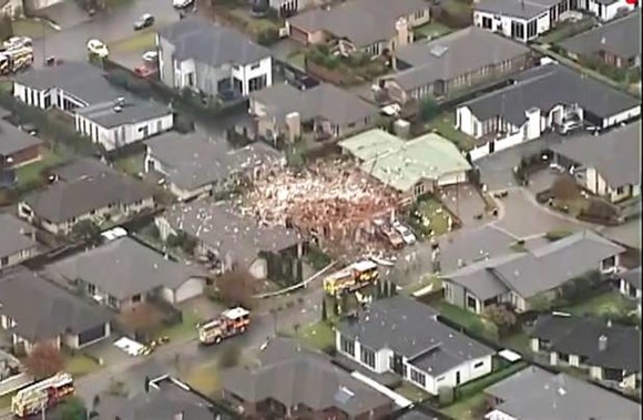 Scene of a serious gas explosion in the suburb of Northwood in Christchurch. Photo / File