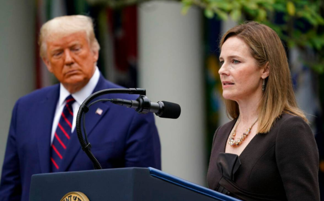 Donald Trump with Amy Coney Barrett. (Photo / AP)