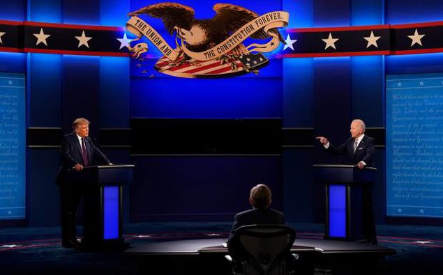 Donald Trump and Joe Biden during the first debate. (Photo / AP)