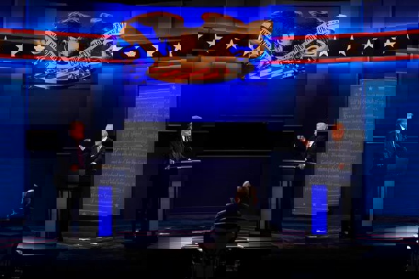 Donald Trump and Joe Biden during the first debate. (Photo / AP)