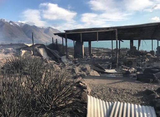 One of the buildings lost to the fire at Lake Ohau Village. Photo / Supplied