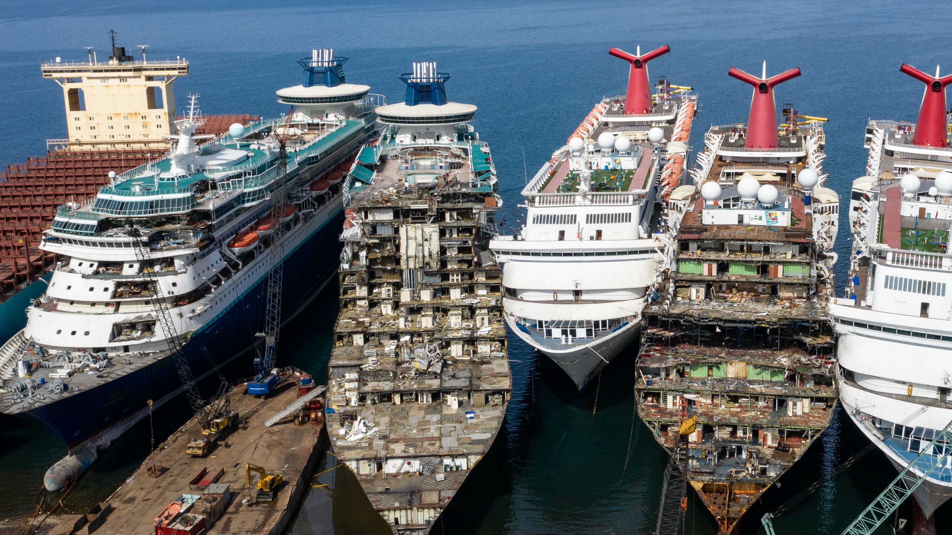 Photos Reveal Cruise Ships Being Torn Apart After Coronavirus Sell Off