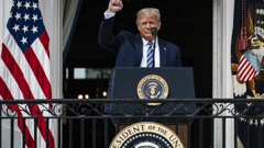 US President Donald Trump's camp is pushing for an in-person debate. (Photo / Getty)