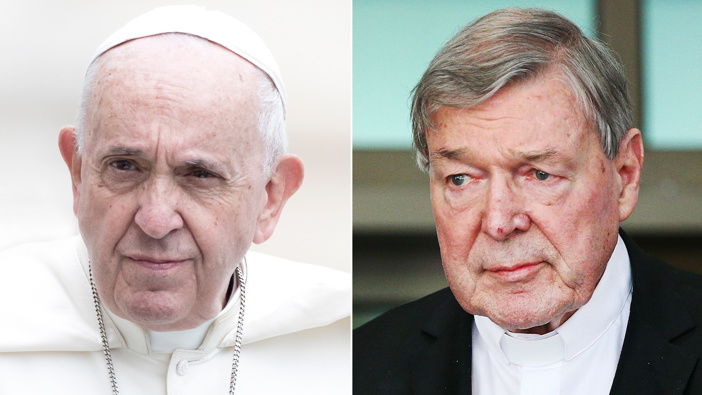Pope Francis and Cardinal Pell. (Photo / CNN)
