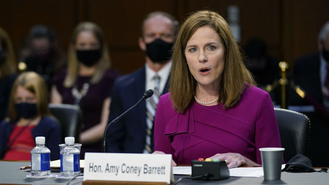 Supreme Court nominee Amy Coney Barrett speaks during a confirmation hearing before the Senate Judiciary Committee. (Photo / AP)