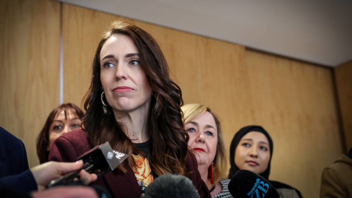 Prime Minister Jacinda Ardern greets a crowd on the campaign trail in Christchurch New Zealand. Photo / Logan Church