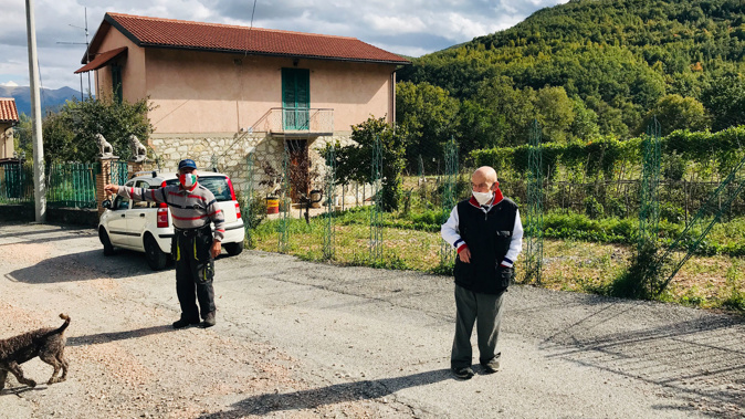 This Italian town has just two residents, but they still insist on wearing masks.