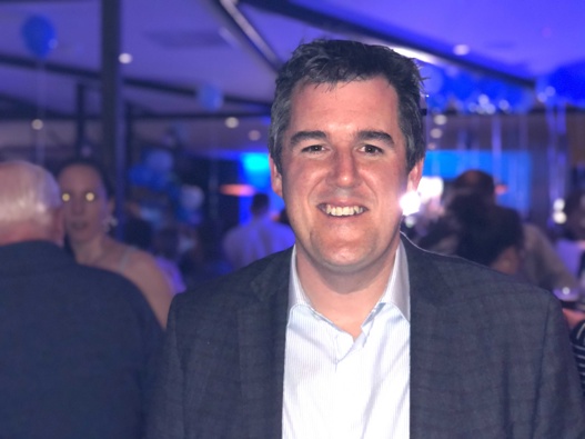 Chris Bishop at his election event at The Victoria Tavern in Petone. Photo / Georgina Campbell