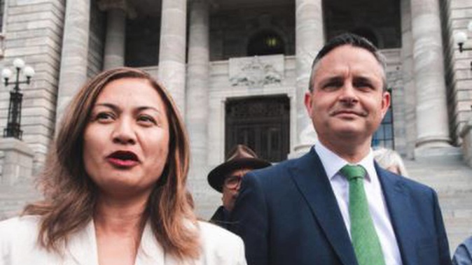 Greens co-leaders Marama Davidson and James Shaw. Photo / RNZ Jason Walls