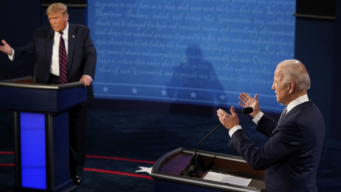 Donald Trump and Joe Biden during the first debate. (Photo / AP)