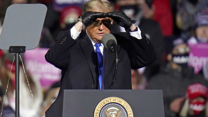 President Donald Trump speaks at a campaign rally in Omaha, Nebraska. (Photo / AP)