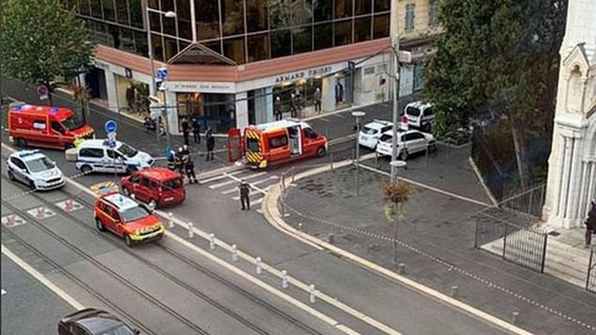 The attack began around 9am outside a church, according to local reports.