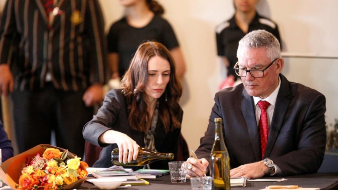Jacinda Ardern and Kelvin Davis. (Photo / NZ Herald)