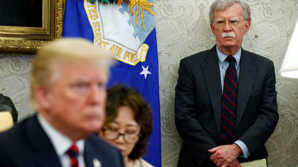 John Bolton with Donald Trump. (Photo / AP)