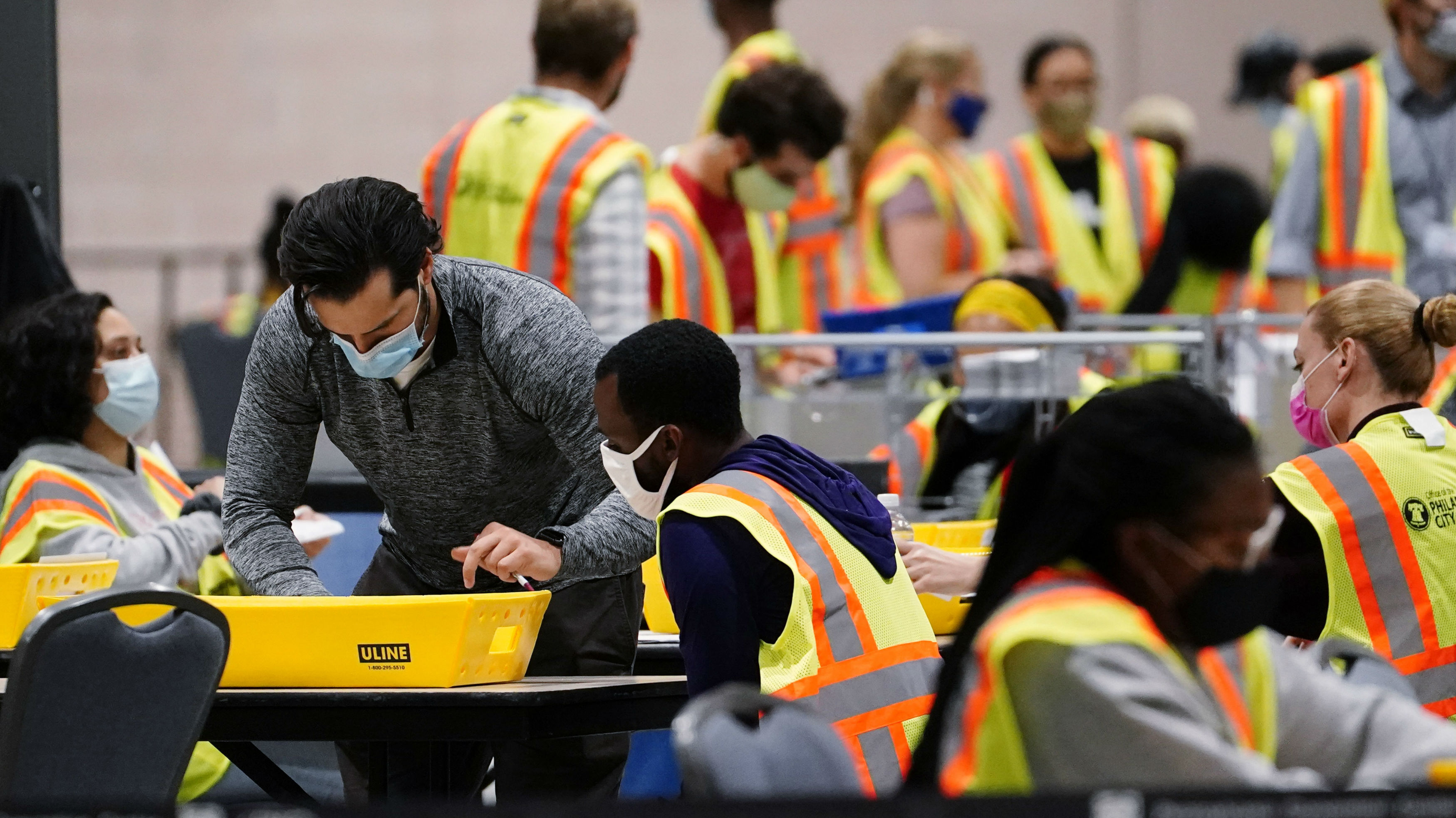 Vote counting in Philadelphia. (Photo / AP)