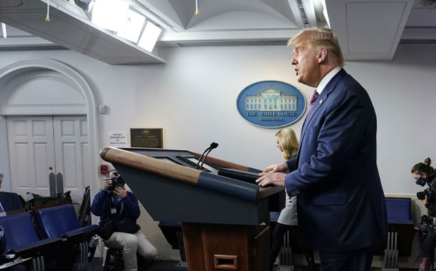 Donald Trump during his speech. (Photo / AP)