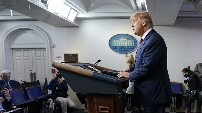 Donald Trump during his speech. (Photo / AP)