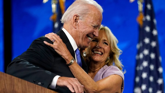 Joe Biden, who is now President-elect of the US, with wife Jill. Photo / AP