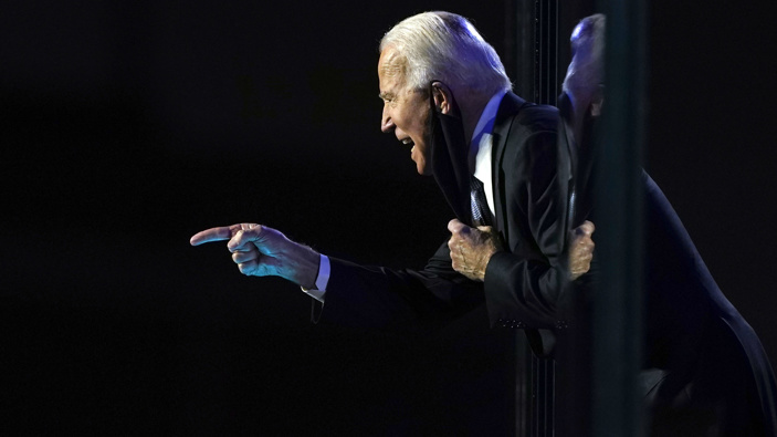 Joe Biden at his victory speech. (Photo / AP)